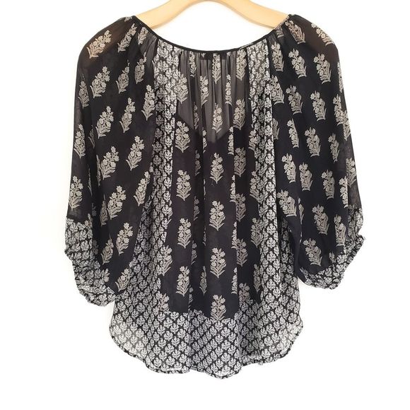 SOLD!!  JOIE Corbelle Printed Silk Peasant Blouse - Picture 5 of 8